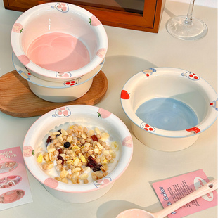 高颜值陶瓷水果沙拉碗家用2026新款饭碗燕麦片早餐甜品碗酸奶碗
