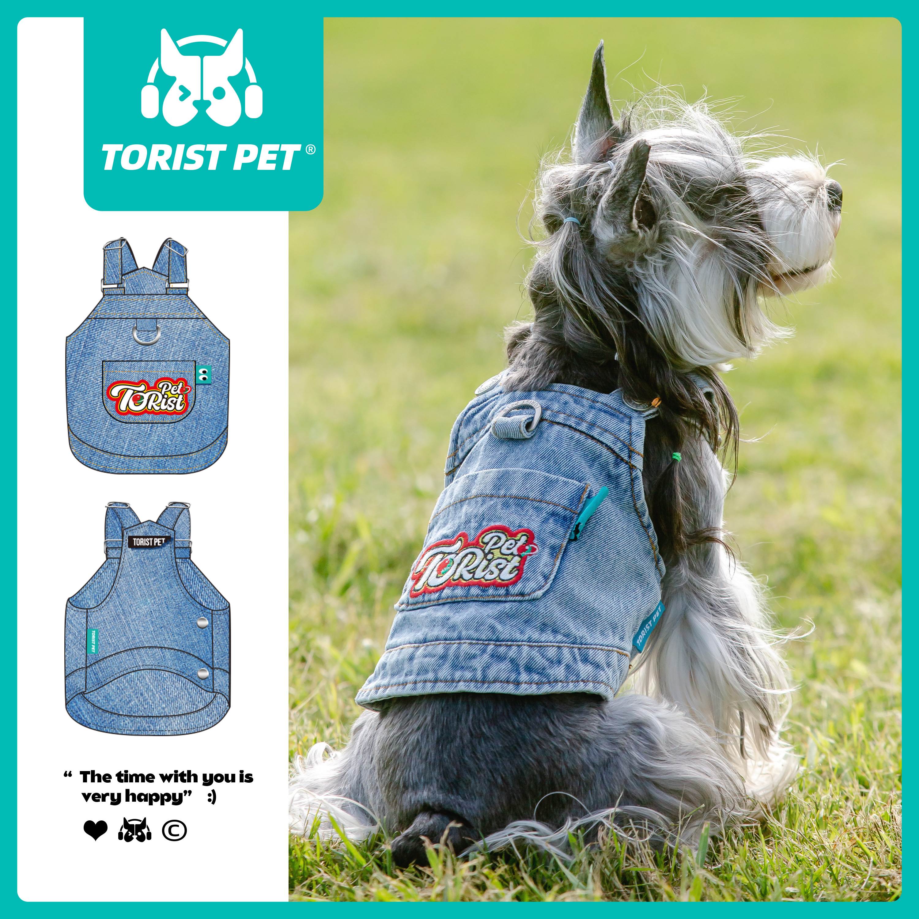 TORISTPET狗狗牛仔可牵引背心