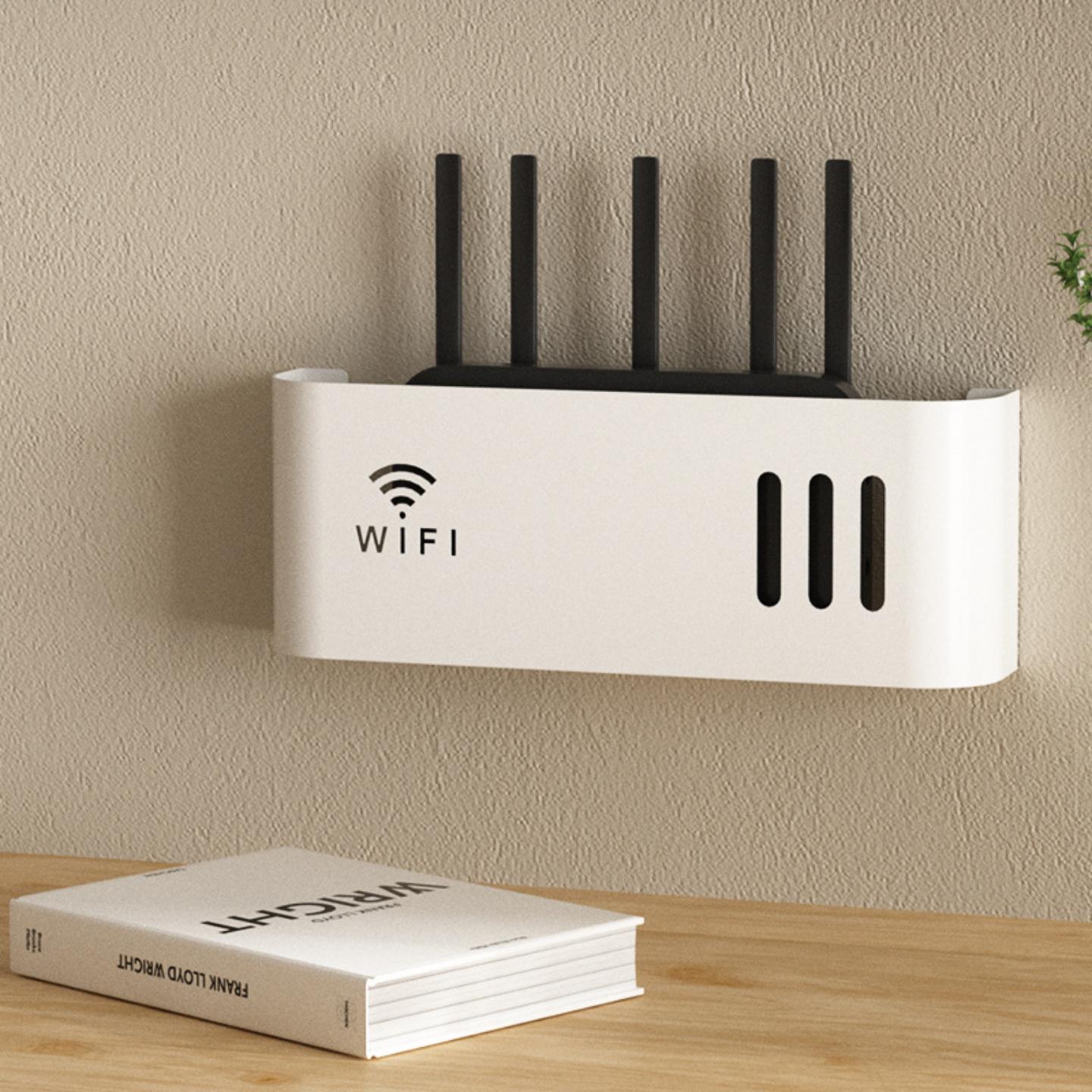 无线网收纳盒WiFi置物架机顶盒免打孔遮挡装饰WiFi支架无线电线