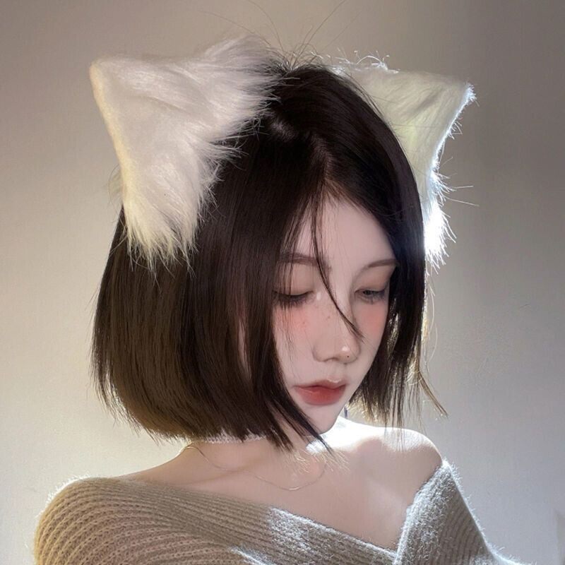 猫娘原创手工猫耳头饰发箍 cos仿真立体兽耳KC可爱毛绒耳朵lolita