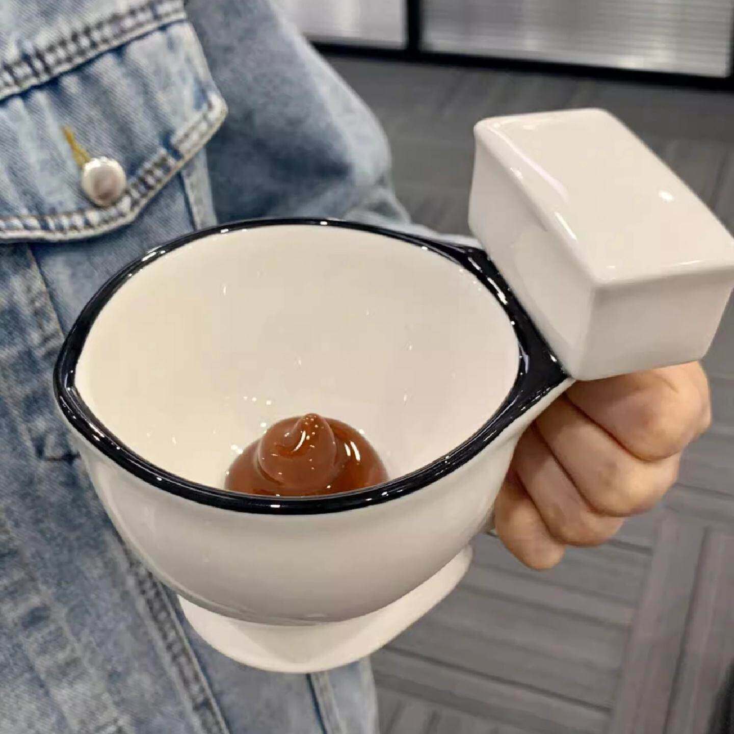 马桶杯创意搞怪水杯稀奇古怪粑粑杯陶瓷沙雕大便茶杯喝水马克杯子