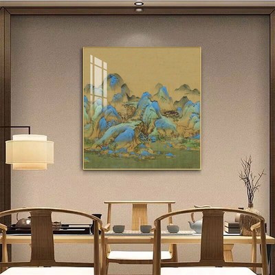 速发千里江山图挂画方形风景山水国画办公室沙发背景墙聚财玄关装