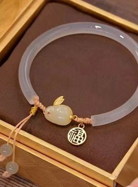 现货速发祥云如意平安锁和田钰手链小众设计今年新款手串闺蜜生日