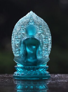 速发背板药师琉璃光如来佛像摆件供奉家用药师佛佛具手工艺用品