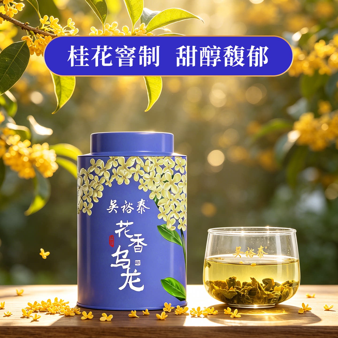 桂花乌龙茶罐装 无香精窨制铁观音桂花香 60g北京出产