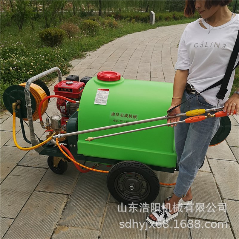 速发汽油手推式喷雾打药机00L推车式养殖场消毒机园林果树喷药机