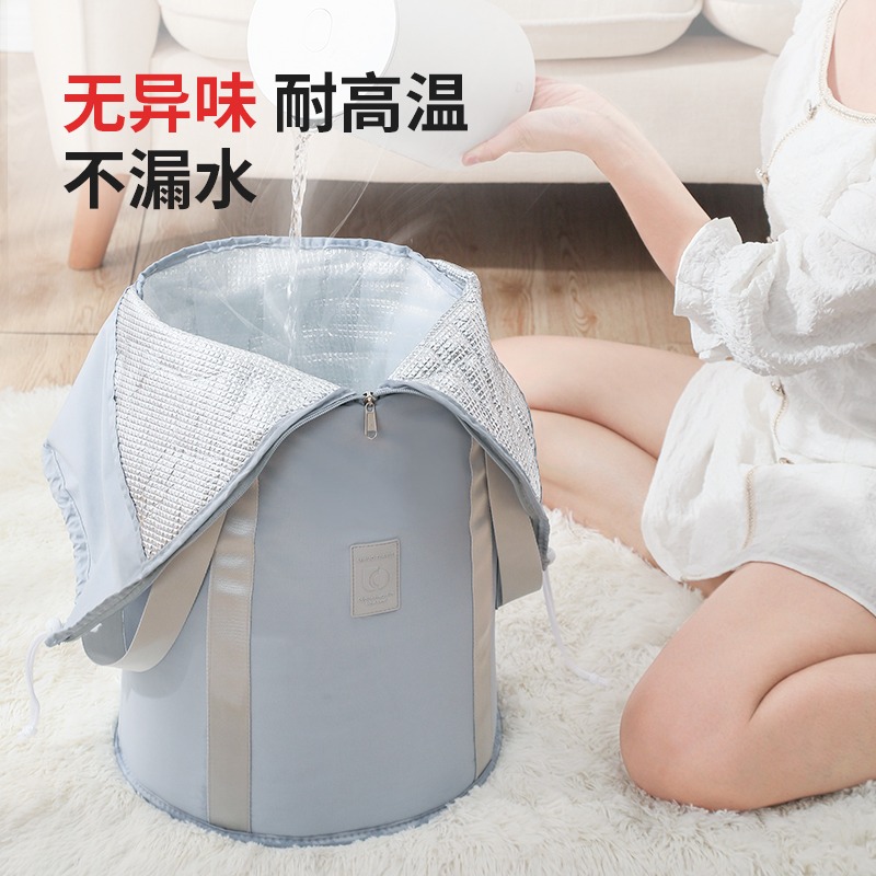速发泡脚袋可折叠便携式旅行泡脚桶过小腿过膝保温足浴神器加高养
