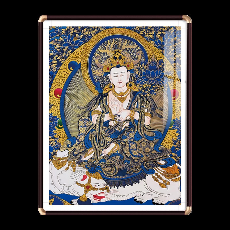 速发普贤菩萨唐卡佛像壁画西藏手绘生肖蛇龙本命佛守护神书房挂画