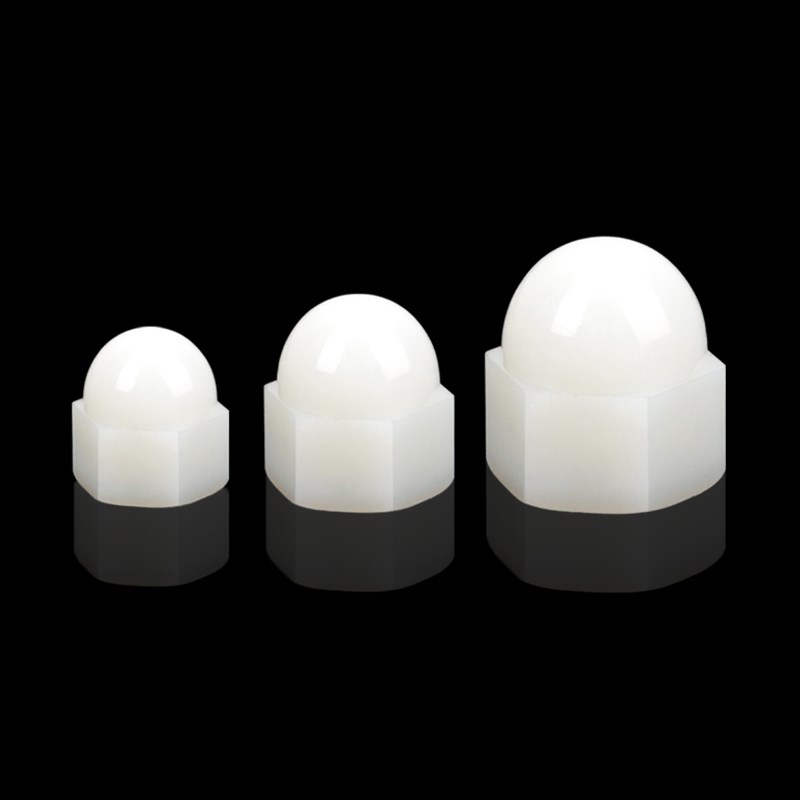 速发PA66环保尼龙外六角盖型螺母装饰锁紧白塑料螺帽M4M5M6M8M10M