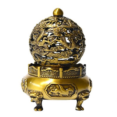 速发九转乾坤鼎办公室摆件装饰品铜质四大神兽开业工艺礼品香炉