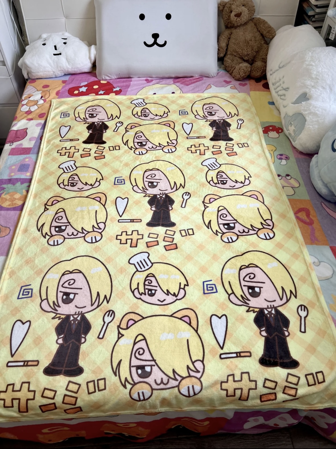 海贼王毛毯三人组路飞索隆山治午睡毯法兰绒空调毯二次元动漫毯子