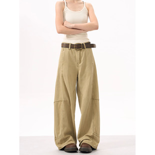 ISTURE美式复古水洗做旧裤子男女宽松直筒解构拼接牛仔裤cleanfit