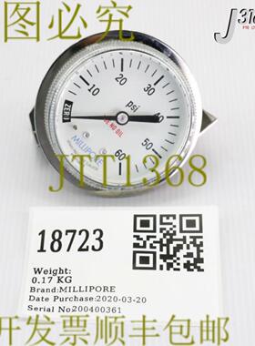 供应18723 MILLIPORE压力计0-60PSI14英寸适合01-0120-G