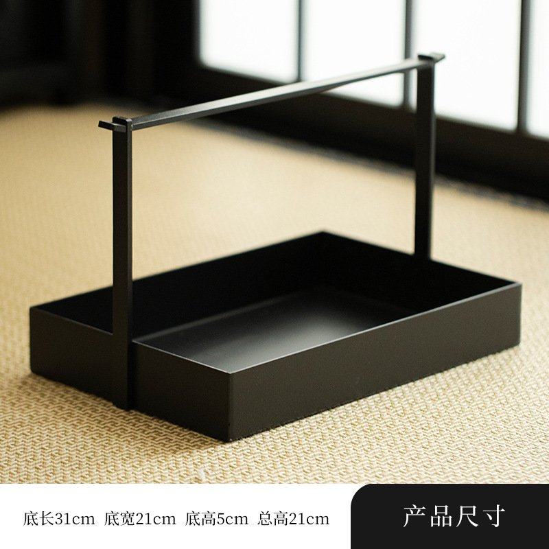 新中式复古铁艺提篮茶具茶杯收纳盒茶棚家用茶托盘装饰禅意摆件,家居饰品,香薰托盘,淘宝优惠券,粉丝福利购,淘宝优惠卷