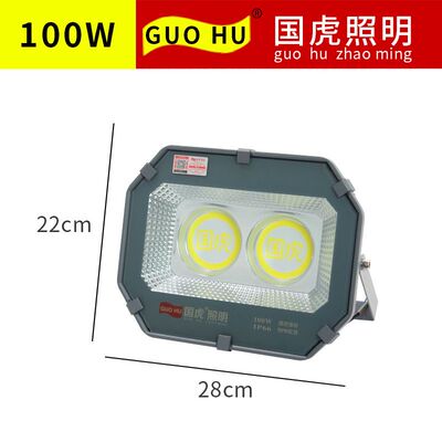 国虎LED9090投光灯足瓦车间工地户外照明防水600W500W国虎泛光灯