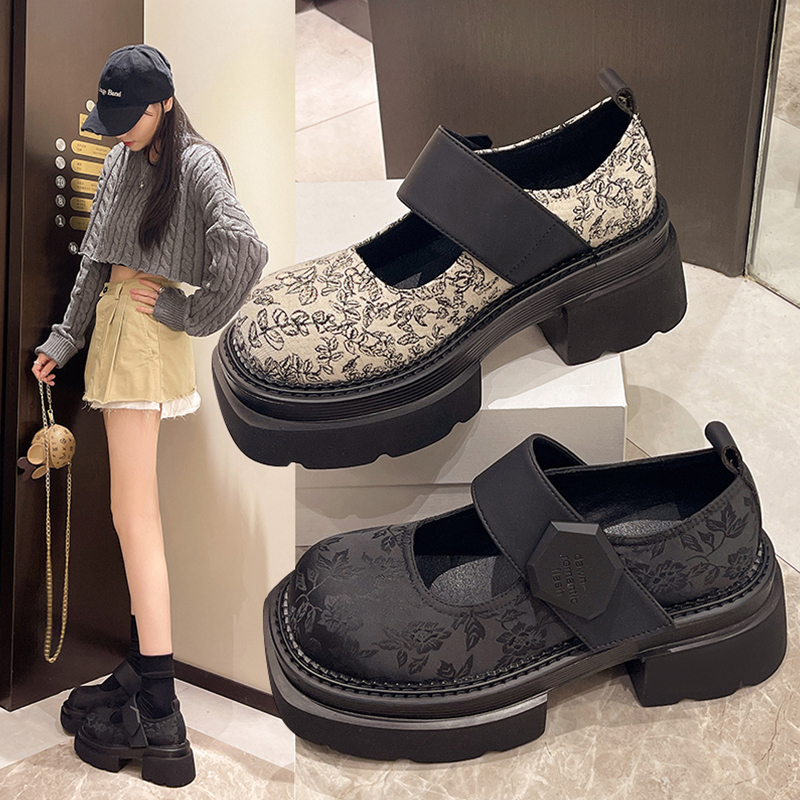 速发款族风新中式玛丽珍鞋子2复24春民0古单鞋厚底小配裙子