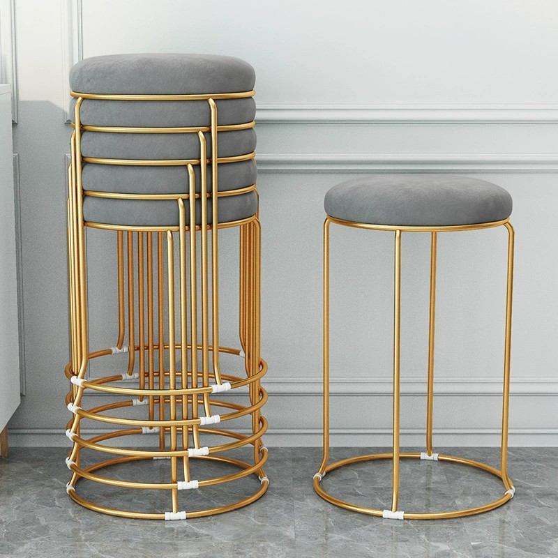 速发凳子商用小吃实经济型铁腿小圆面子家用软凳简约店心钢筋凳子