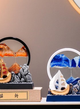 速发一帆风顺帆船创意流沙画沙漏酒柜电视柜玄光摆件客厅办公室装