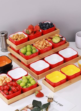 速发户点露营烤肉火锅九拼格宫盘下午茶外心小吃水果甜品组合盘