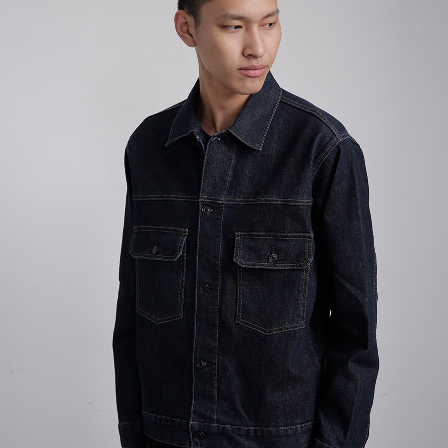 【限时优惠-25】Outedge原色复古cleanfit宽松侧插袋牛仔夹克外套