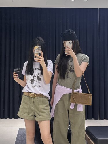 MOCO纯棉姆明系列印花短袖T恤女