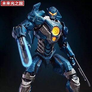 环太平洋蓝色电镀发光复仇流浪者儿童玩具可动手办机器人机甲模型