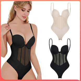 魅惑性感欧美束身紧身衣连体塑身衣免穿文胸吊带可调节收腹内衣女