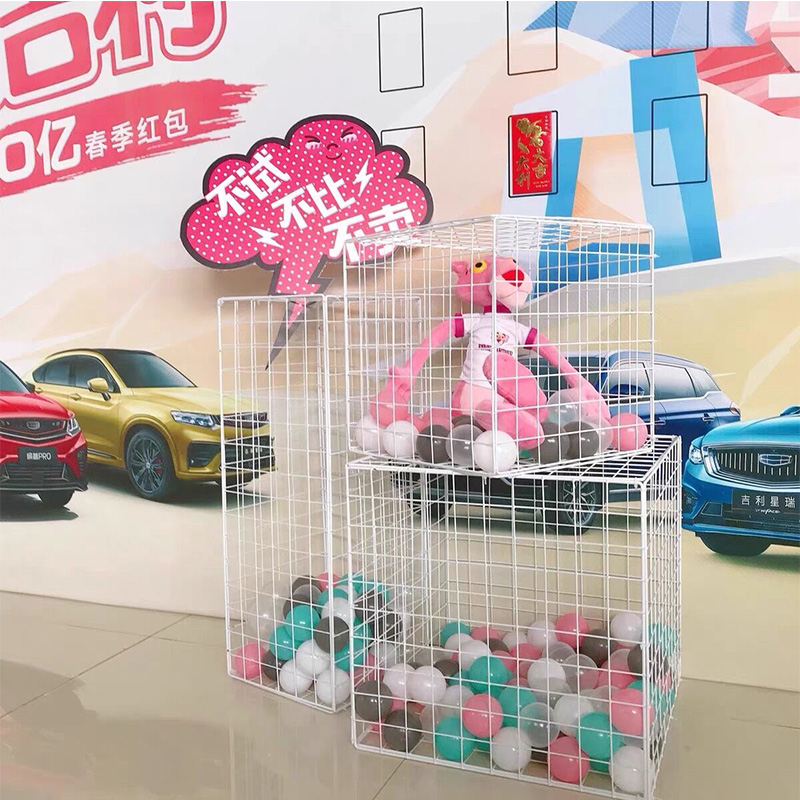 网红铁丝网格立方体框橱窗摆件展示架 婚庆布O置装饰活动道具T台