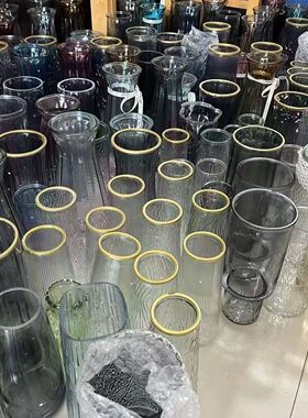 【花瓶清仓】花瓶ins风轻奢清仓底座玻璃花瓶客厅餐桌面摆件简约