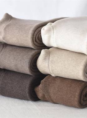 女加绒加厚打底裤秋冬外穿棉质平纹灰色连裤袜微压瘦腿保暖一体裤