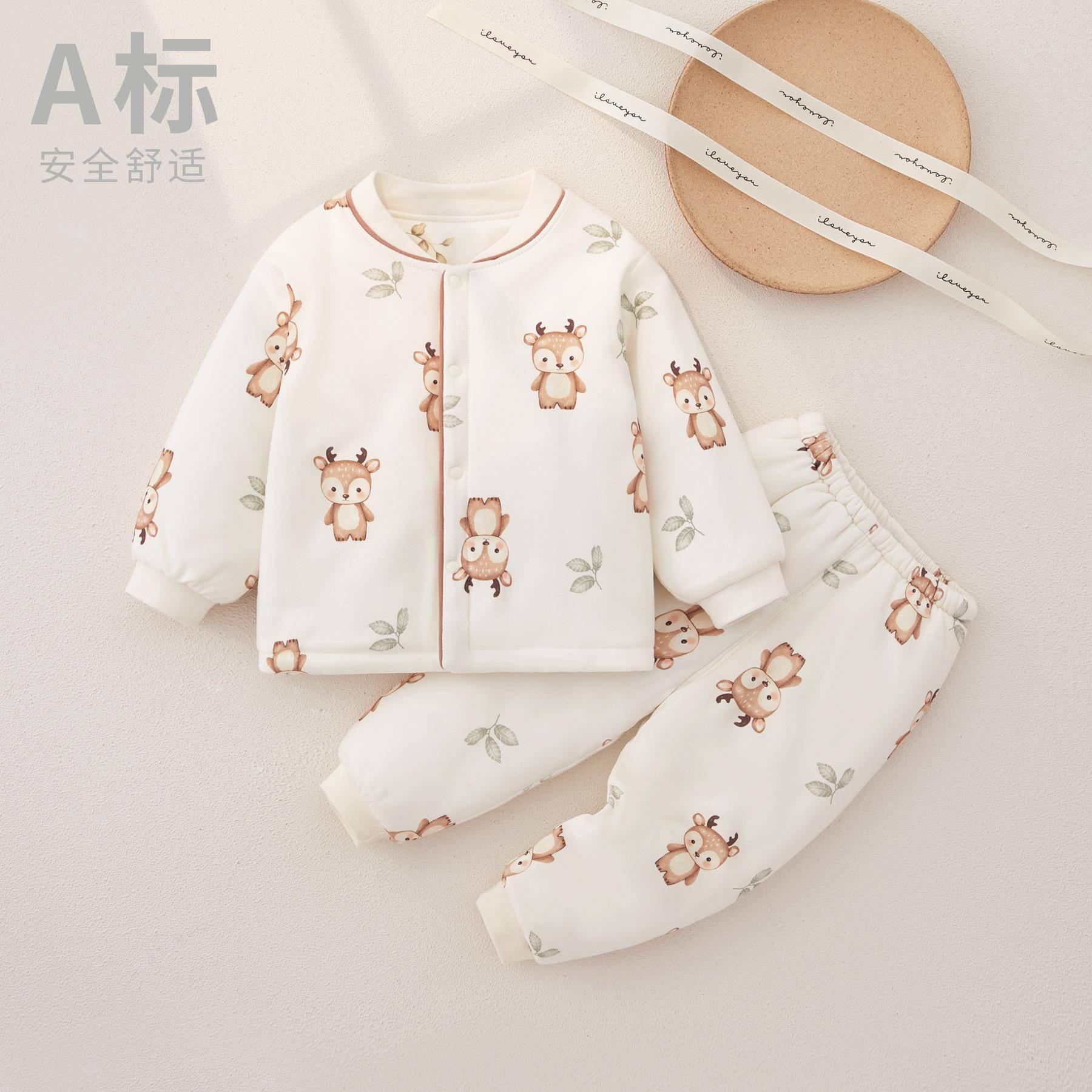 宝宝棉服套装冬装婴儿保暖加厚秋冬分体夹棉衣服男女儿童棉衣棉裤