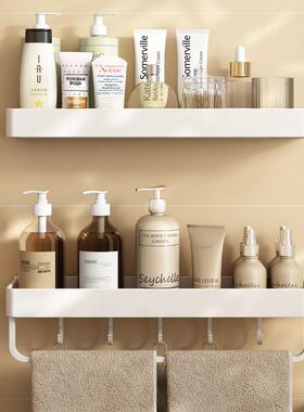 白色浴室置物架免打孔厕所洗手间墙上收纳架子卫生间洗漱台壁挂式