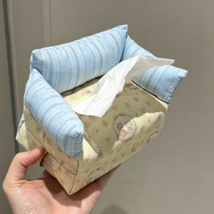 韩系碎花小熊沙发纸巾盒家用客厅抽纸盒桌面餐巾纸抽盒纸巾收纳袋