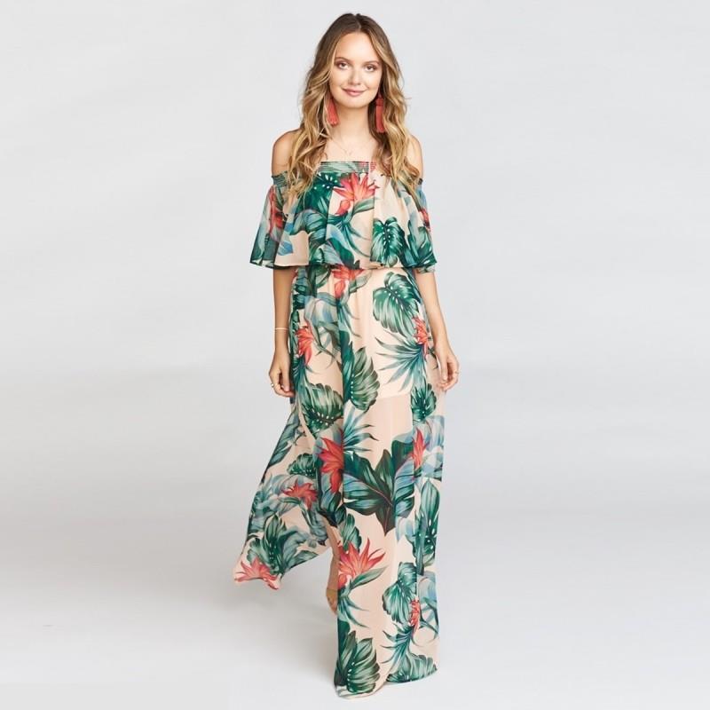 long beach style rainforest beach tropical Holiday dress