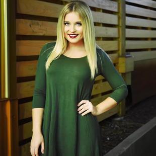 Back Casual Sleeve Womens Green quarter Tie Dress Three