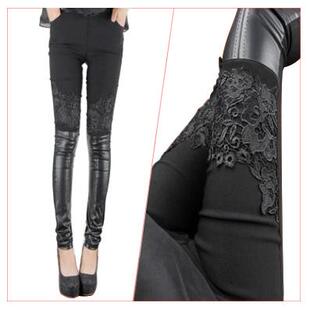large casual size pants leather womens skinny