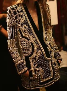 silver gold jacket womens beaded bubble top suit