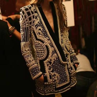 silver gold jacket womens beaded bubble top suit