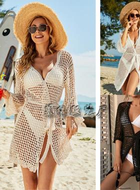 beach wear women  summer beach dress fashion hollow crochet
