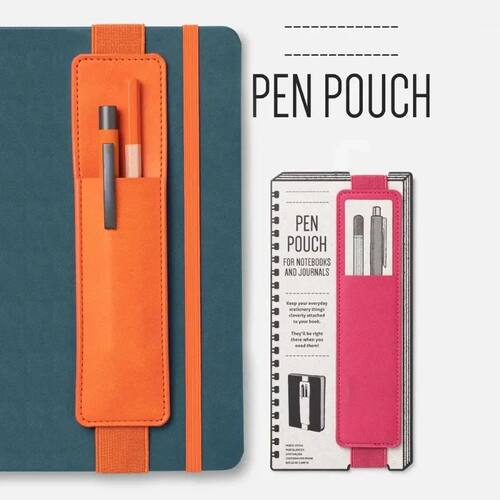 Pu Leather Pen Bag Elastic Buckle Book NotebookSchool Pen Ca