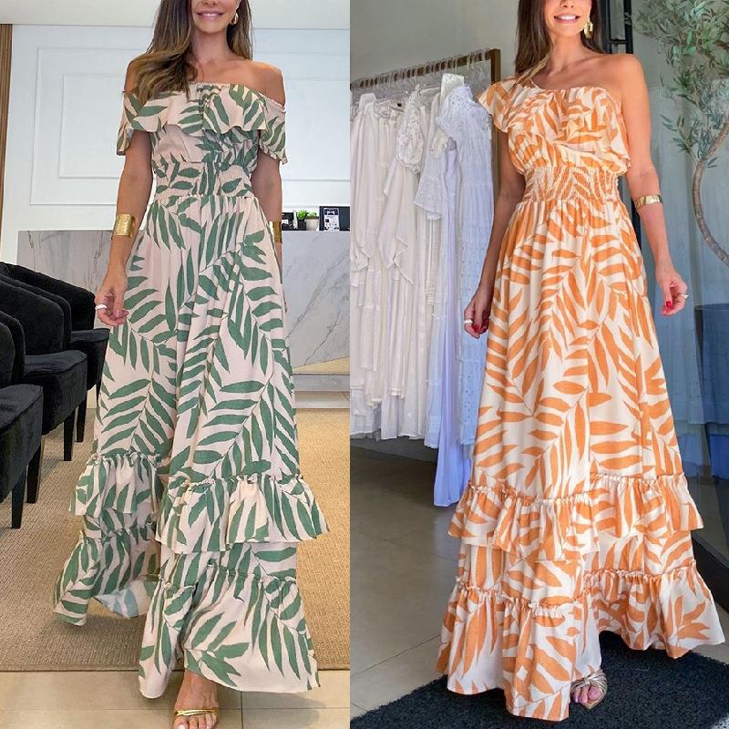 fashion dress summer length casual wear women floor