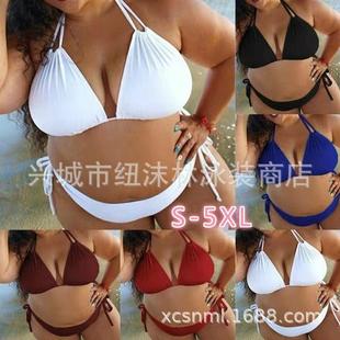solid vacation bikini Fat womens size plus color woman