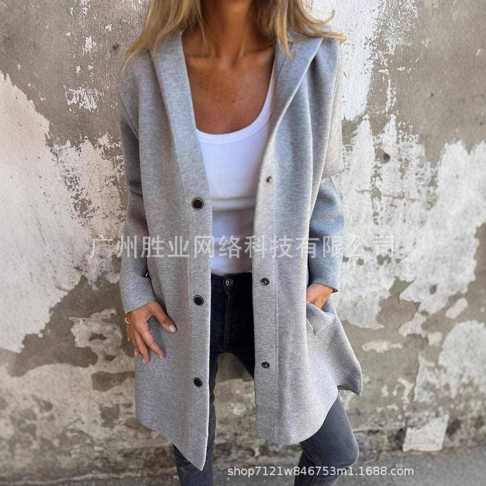 jacket windbreaker coat woolen sleeve long thick color