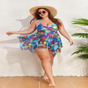 sexy one piece Plus two swimsuit dress plus size