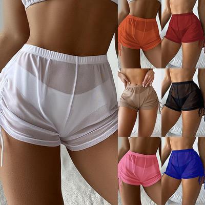 swimming solid four-corner shorts mesh beach color bikini