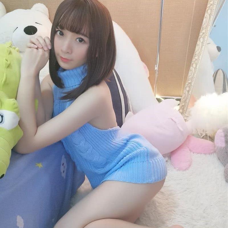 sleeveless backless kids sweater collar pullover for high