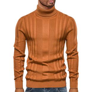 Shirt Pullover Knitted Sweater Bottoming Solid Casual Mens