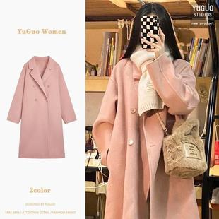 woolen hepburn loose for korean medium coat and women long