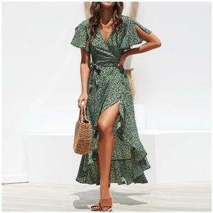 neck Irregular Sexy Chiffon Lace Waist Spring High