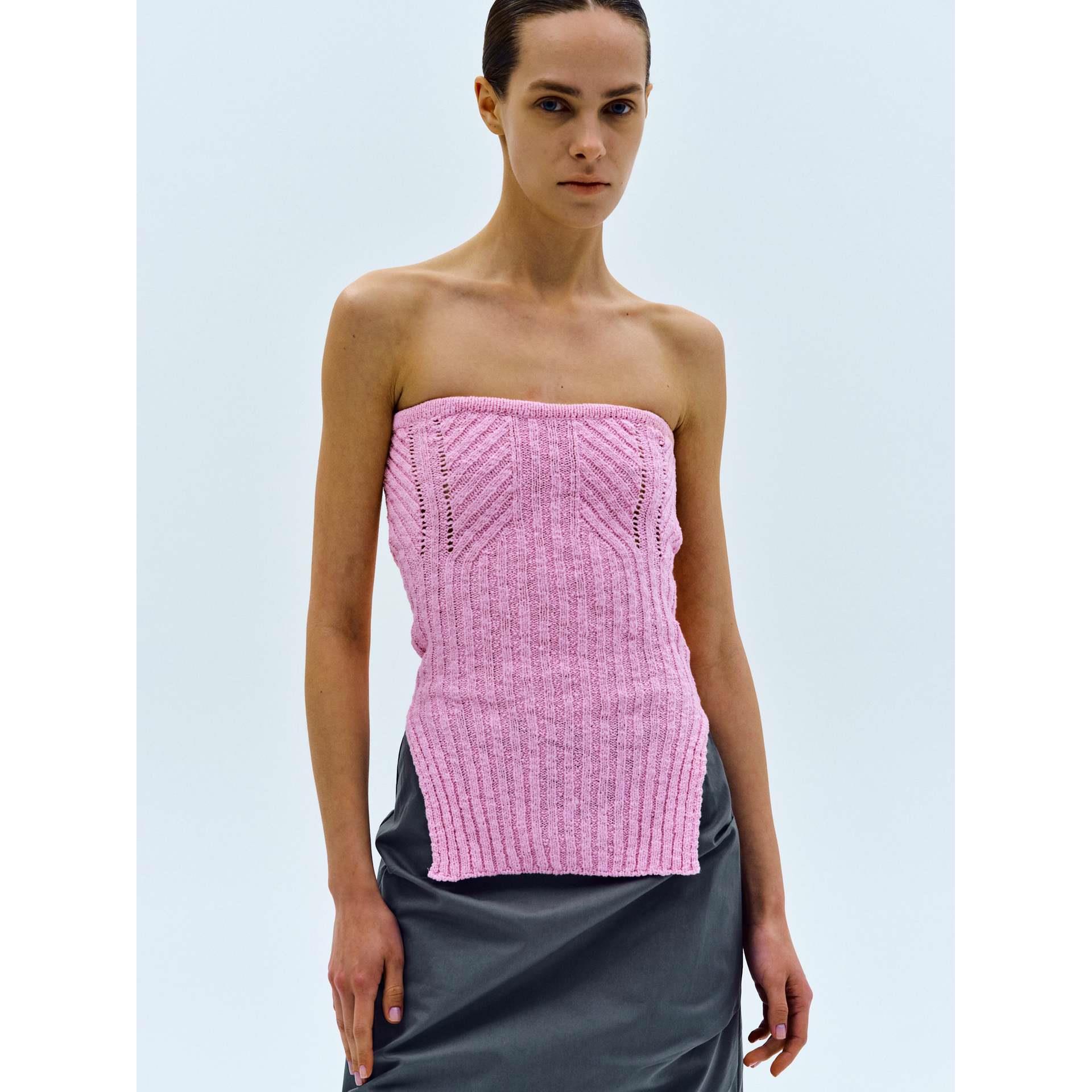 sexy strapless tube solid streetwear cropped backless